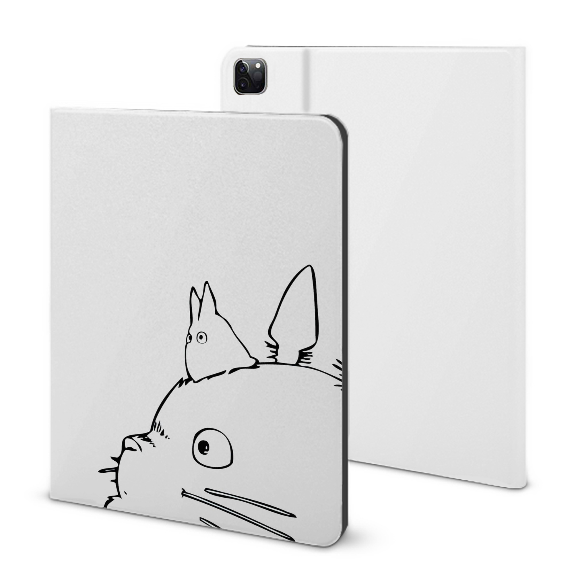 （画像用） となりのトトロ 草壁メイ 草壁サツキ My Neighbor Totoro Satsuki Kusakabe Mei Kusakabe IPad ケース ブック型 PUレザー TPU 耐衝撃 軽量 薄型 ペン収納なし 全面保護 IPad 各モデル対応